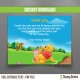 Winnie The Pooh Ticket Invitations with FREE editable Thank you Card